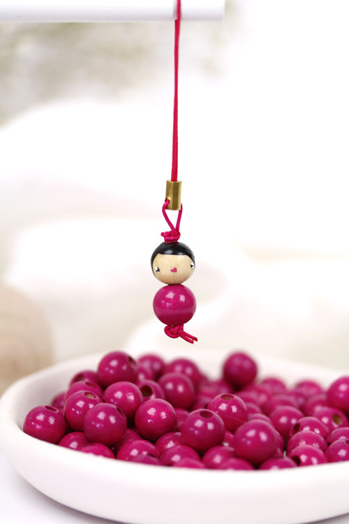 (image pour) Poupée Bois 10 mm Framboise