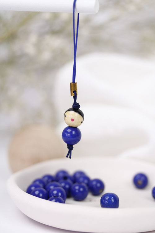 (image pour) Poupée Bois 10 mm Bleu Klein