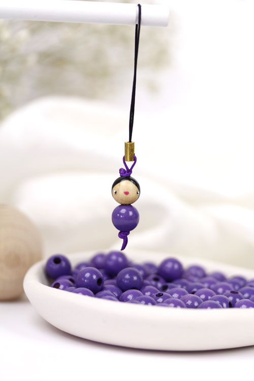 (image pour) Poupée Bois 10 mm Violette