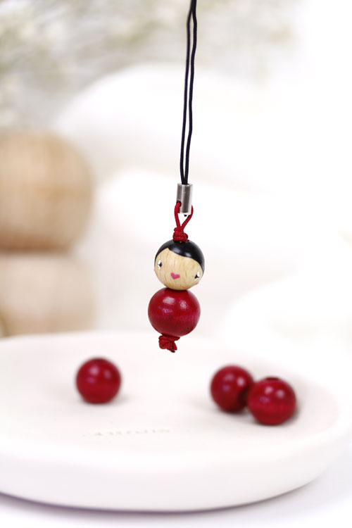 Poupée Bois 12 mm Cerise (image pour) Poupée Bois 12 mm Cerise