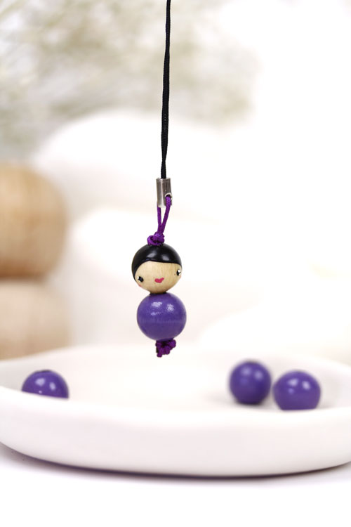 (image pour) Poupée Bois 12 mm Violette