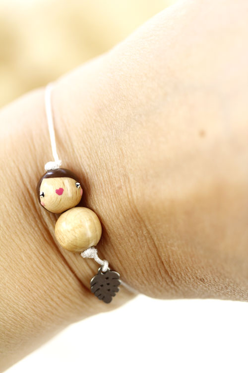 (image pour) Bracelet Feuille Tropicale argenté