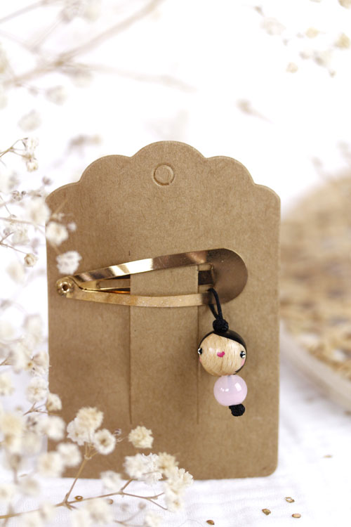 (image pour) Barrette Doré Perle Verre