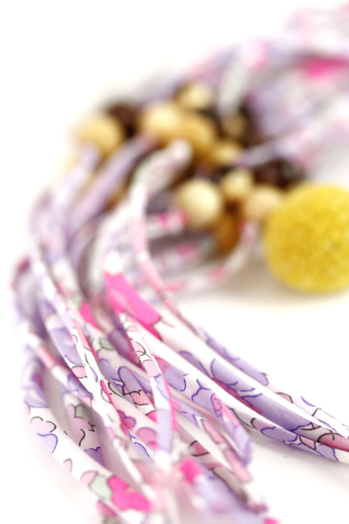 (image pour) Bracelet de vœu à nouer Liberty Betsy Lilas