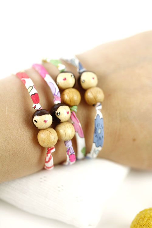 (image pour) Bracelet de vœu à nouer Liberty Betsy Lilas