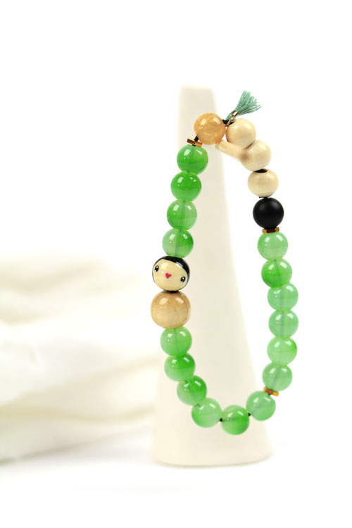 (image pour) Bracelet Perle Verre Menthe 🍃