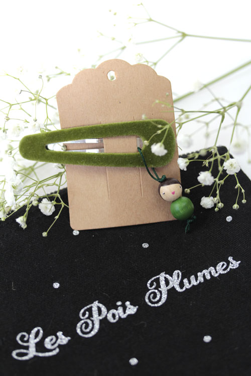 (image pour) Barrette Maxi Velours Menthe