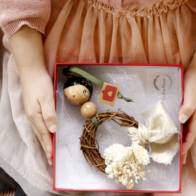 (image pour) Coffret Couronne Fleurs Séchées