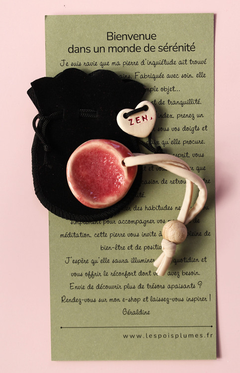 (image pour) Galet anti-stress émail Rose Ancien