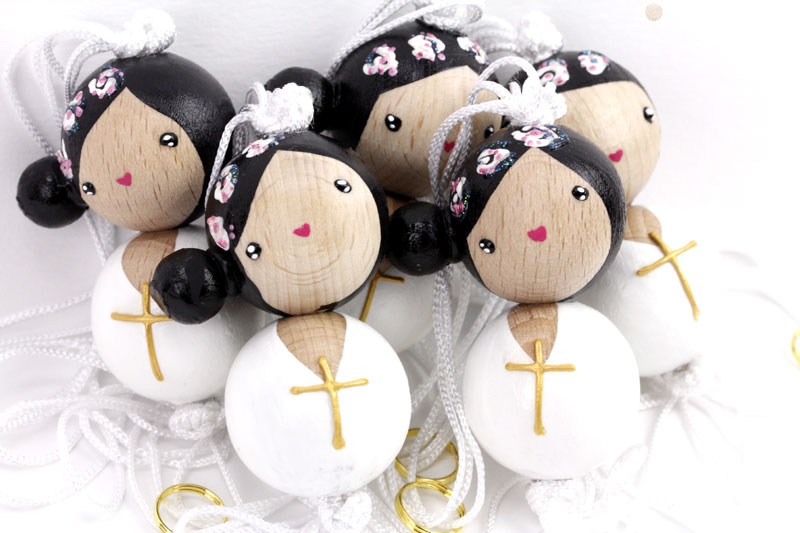 (image pour) PoiS PlumeS Fille Personnalisée Baptisée/Communiante