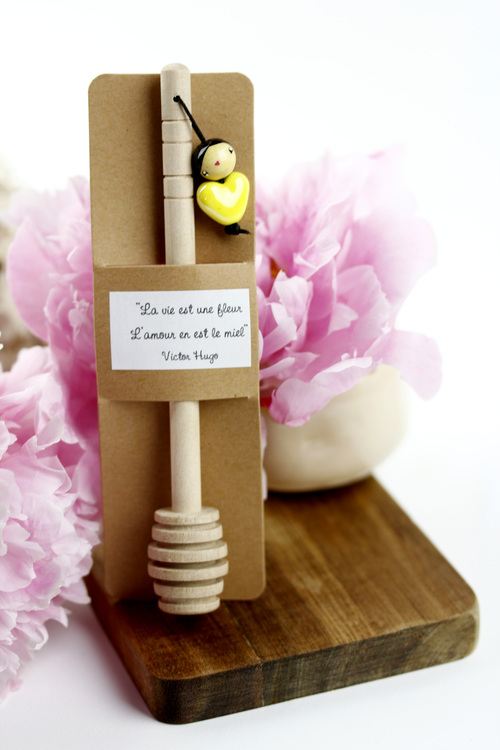 (image pour) Cuillère en bois Miel 💛 jaune