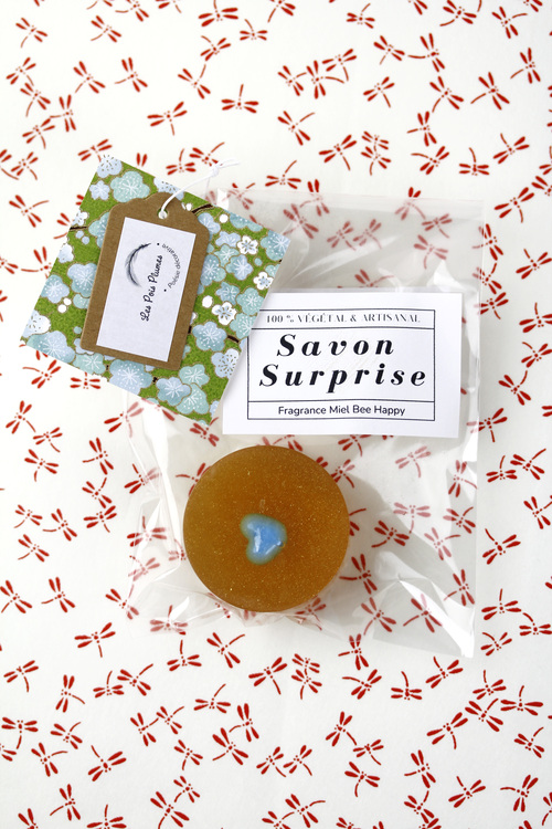 (image pour) Savon Surprise Miel Petit rond Bleu