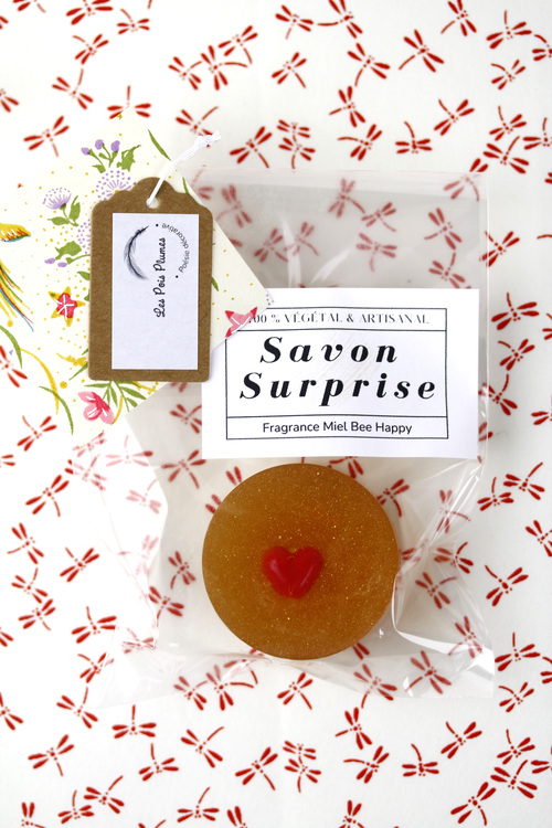 (image pour) Savon Surprise Miel Petit rond Rouge