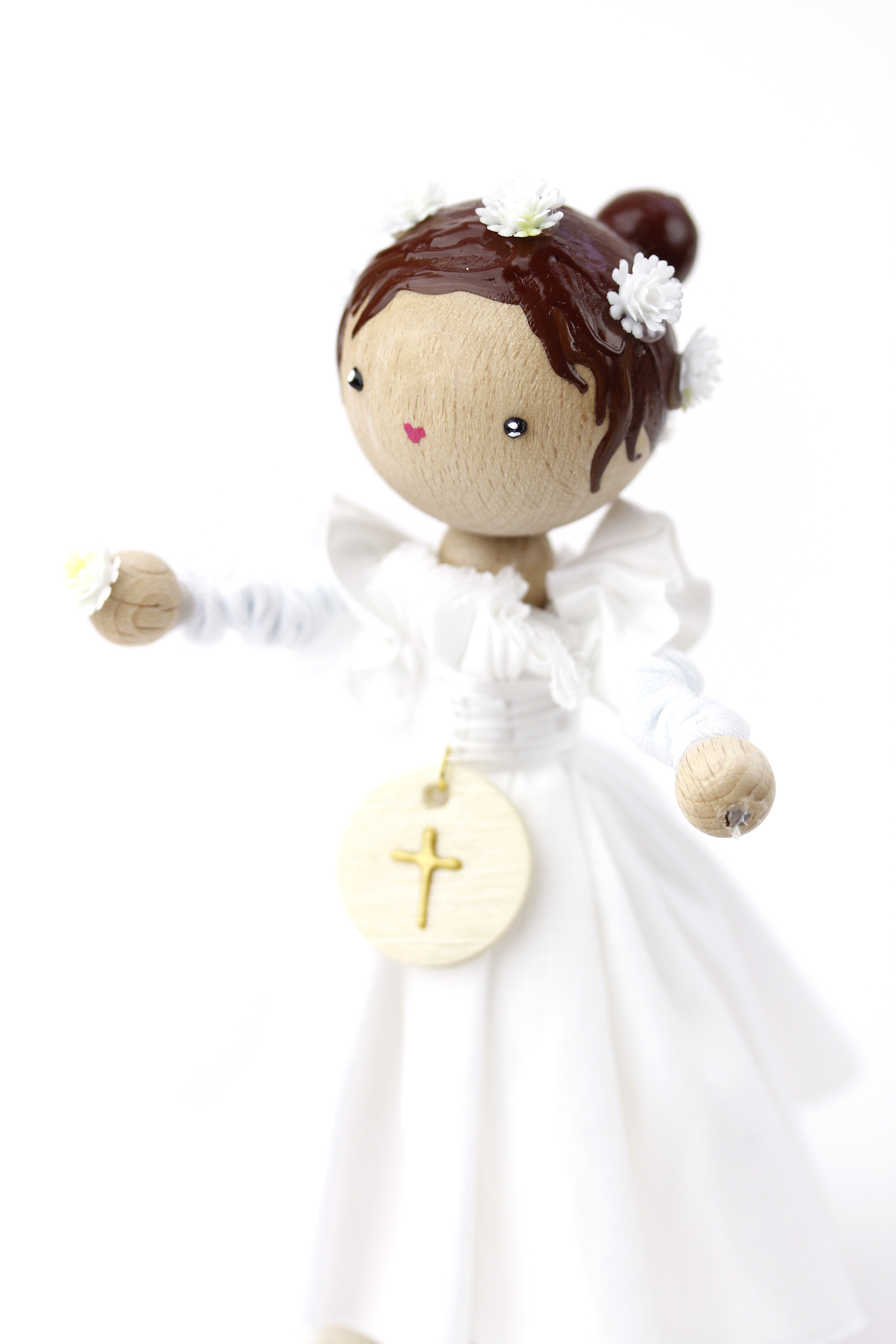 (image pour) Poupée en Bois Baptisée / Communiante à personnaliser 🎨
