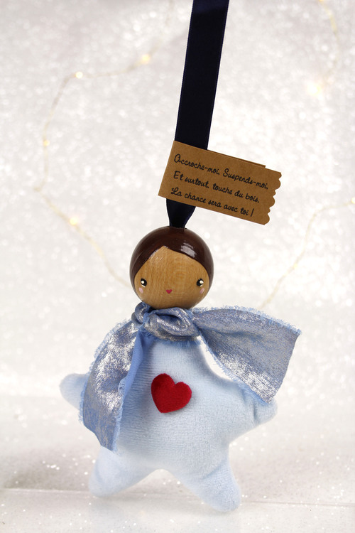 (image pour) Etoile Peluche Bleu Fillette Châtain