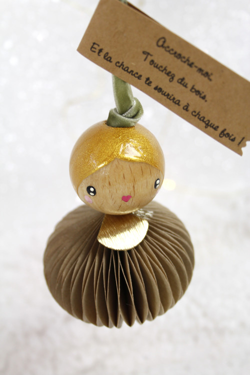 (image pour) Boule Origami Velours Doré