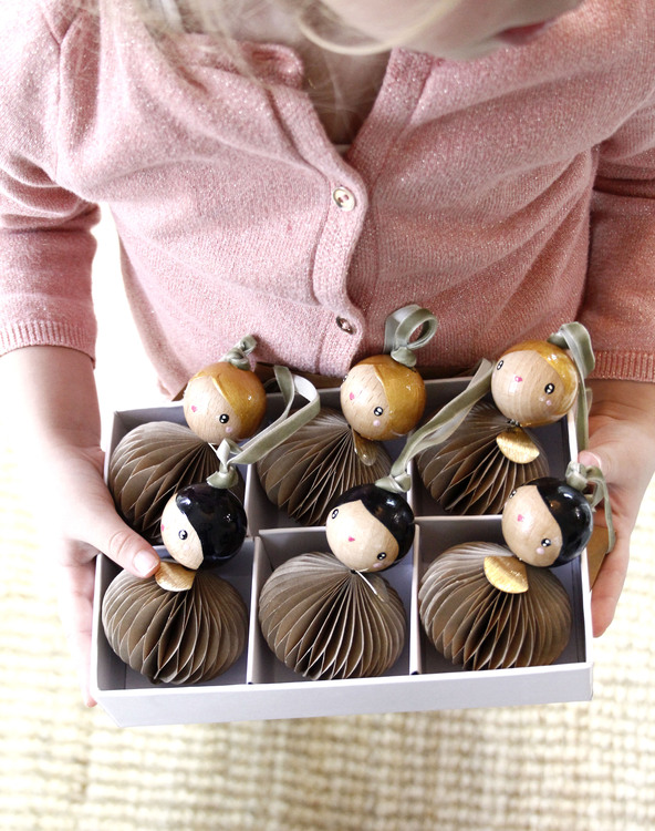 (image pour) Boule Origami Velours Brune