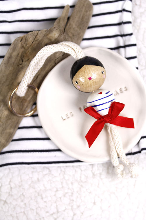 (image pour) Porte Clé Marinière 🎀