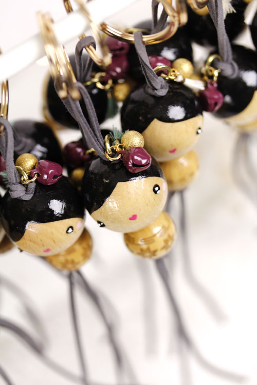 (image pour) Porte Clé Perle Sculptée Poinsettia