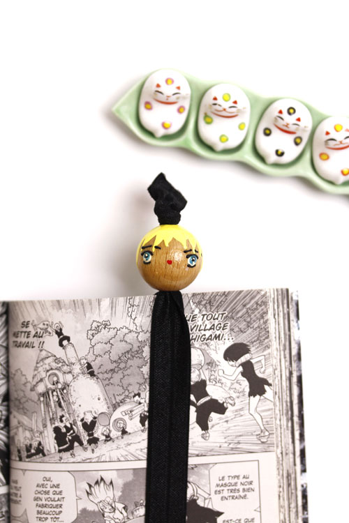 (image pour) Marque Page Elastique Manga Jaune