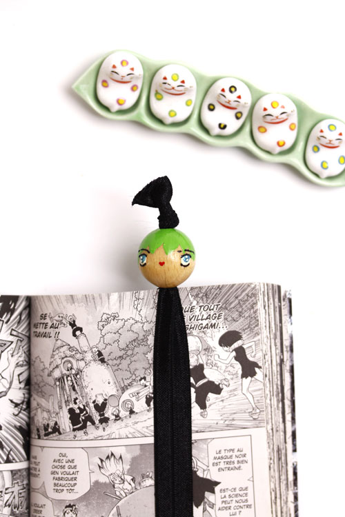 (image pour) Marque Page Elastique Manga Vert