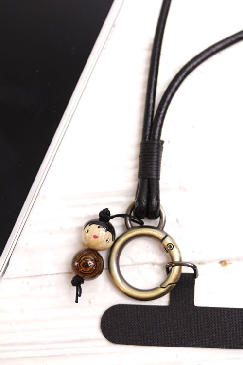 (image pour) Lanière Téléphone Cuir Noir Homme