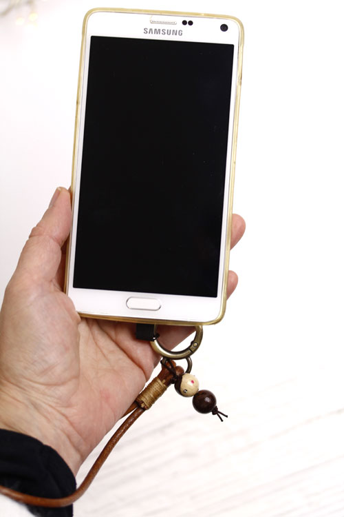 (image pour) Lanière Téléphone Cuir Noir Homme