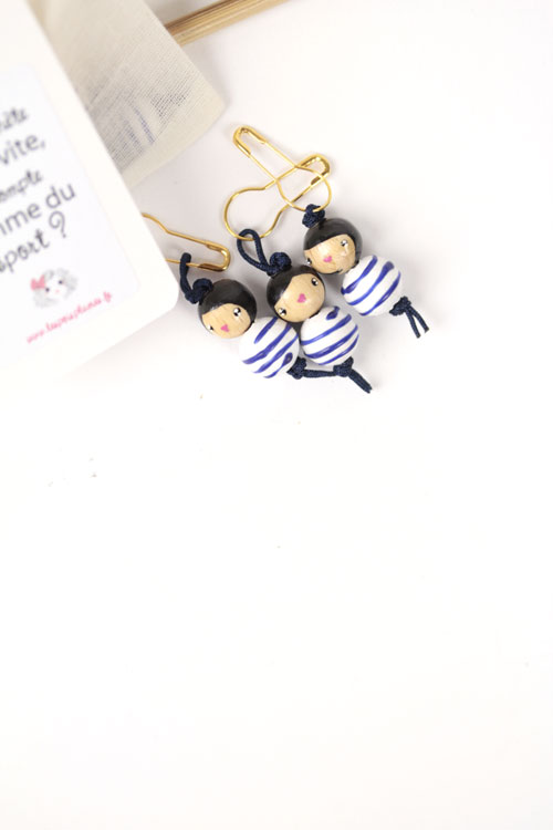 (image pour) Anneaux Marqueurs Lot de 3 Marinière