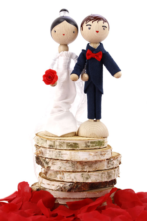 (image pour) Poupée Mariage Mrs & Mr Rouge