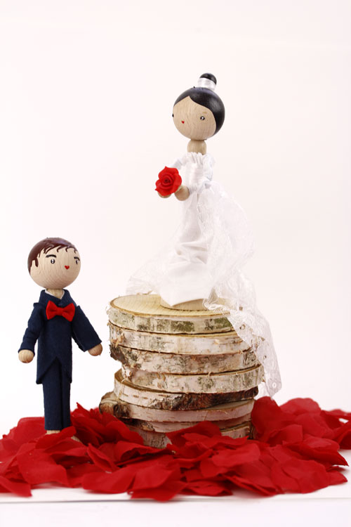 (image pour) Poupée Mariage Mrs & Mr Rouge