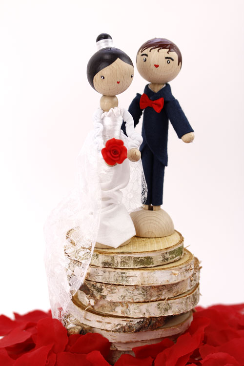 (image pour) Poupée Mariage Mrs & Mr Rouge